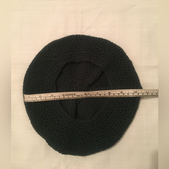 Forest Green Hand Crochet Beret - Picture 7 of 7